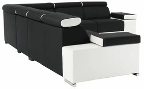 Colţar universal , alb/negru, MARBELA 2+3