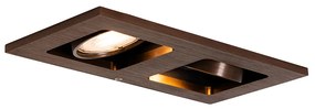 Spot integrat bronz închis dreptunghiular 2 lumini inclinabil și rotativ - Qure