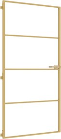 vidaXL Ușă interior Slim auriu 102,5x201,5cm sticlă temperată/aluminiu