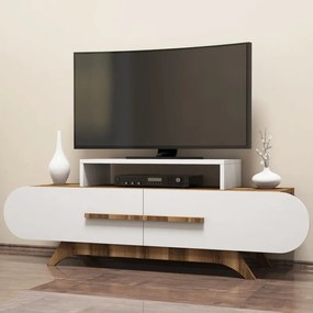 Comoda TV cu Spatiu Pentru Receiver Rose - Walnut, White 145 X 49.8