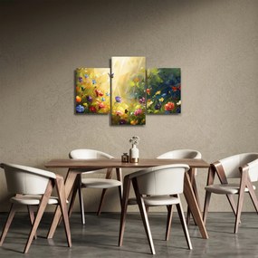 Tablou - Pajiște cu flori de primăvară, pictură (90x60 cm)