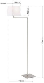 Lampadar/Lampa de podea pivotanta CARLTON nickel/alb