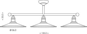BRILAGI - Lustră cu tijă FORGE 3xE27/60W/230V cupru/patină
