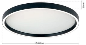 Plafoniera LED design circular MASCA D-40cm negru