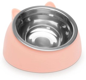 Bol de hranire pentru pisici - 165 x 100 mm - roz
