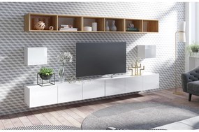 Mobilier living Calabria C34 WHITE (Alb + Stejar auriu) (fără iluminat). 1051578