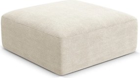 Taburet bej cu tapițerie din catifea reiată Campi – Cosmopolitan Design