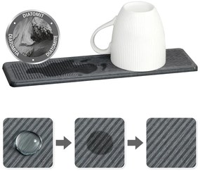 Scurgător de vase gri din diatomit 30x8 cm Damon – Wenko