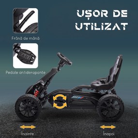 HOMCOM Kart cu Pedale pentru Copii 3-8 Ani, cu Scaun Reglabil | Aosom Romania