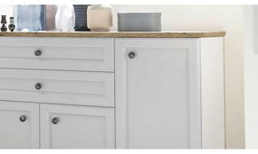 COMODA FIRENZE, 187X45X97 CM, 4 USI, 2 SERTARE, CULOARE ALB, MDF