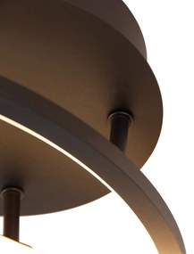 Plafoniera neagră 78 cm inclusiv LED cu dimmer în 3 trepte - Rowin