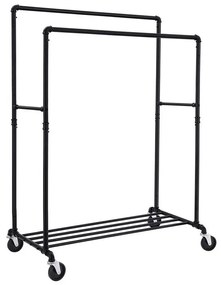 Suport dublu pentru haine RARE, țevi de apă, 100x59x162cm, negru SongmicsHome