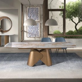 Masa extensibila design LUX Porcelain Marble 180-270cm