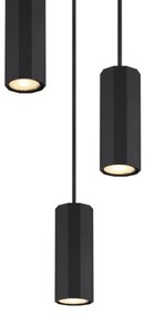 Lustra suspendata cu 3 Spoturi metal negru JAMES