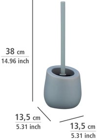 Perie cu suport din ceramică pentru toaletă Wenko Badi, gri