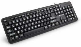 Tastatura pentru seniori Esperanza Florida EK129 pentru seniori 104 taste largi Negru