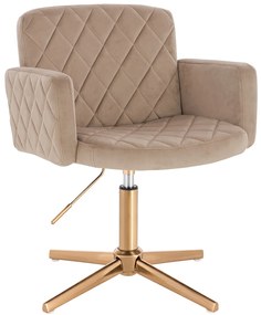 HR802CROSS Scaun Latte din Catifea cu Bază Aurie