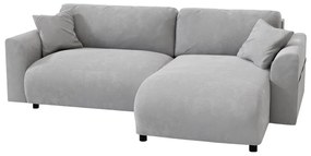 Colțar gri deschis cu tapițerie din catifea (cu colț variabil) Lorine – Ropez