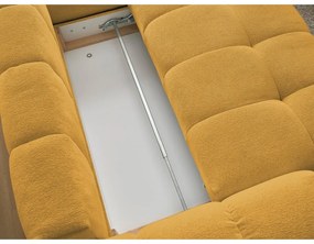 Colțar galben muștar extensibil/cu spațiu de depozitare cu tapițerie din chenille (cu colț pe partea dreaptă/în formă de ”L”) Everest – Bobochic Paris