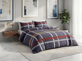 Lenjerie de pat din microfibra TARTAN albastru inchis Dimensiune lenjerie de pat: 2 buc 70 x 80 cm | 160 x 200 cm