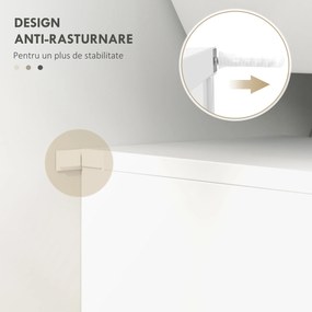 Mobilier Baie Subchiuvetă Kleankin cu 2 Uși, Spațiu de Stocare Eficient, din Lemn, Alb, 60x30x62.5cm | Aosom Romania