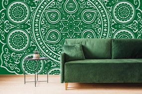 Tapet autoadeziv Mandala etnică delicată în design verde