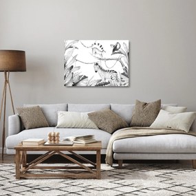Tablou pe sticlă - Acuarelă Jungla (70x50 cm)