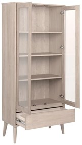 Vitrină în culoare naturală cu aspect de lemn de stejar 80x178 cm Nagano – Actona