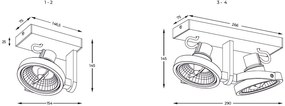 Spot aplicat tavan directionabil design modern MASTER 111 SL alb