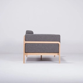 Canapea cu structură din lemn de stejar Gazzda Fawn, 180 cm, gri închis