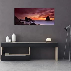 Tablou cu apus de soare pe mal (120x50 cm), în 40 de alte dimensiuni noi