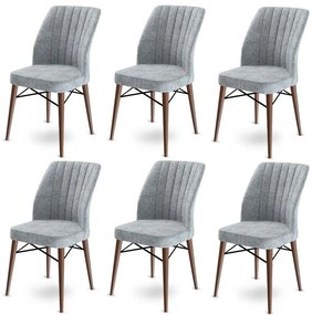 Set de scaune de sufragerie Flex Grey and Brown, 6buc.