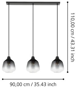Lustră pe cablu Eglo 43822 SEDBERGH 3xE27/40W/230V