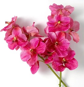 Buchet artificial LUX din 24 fire orhidee roz, Vanda Orchids
