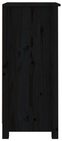 Servante, 2 buc., negru, 40x35x80 cm, lemn masiv de pin 2, Negru, Dulap cu 3 sertare
