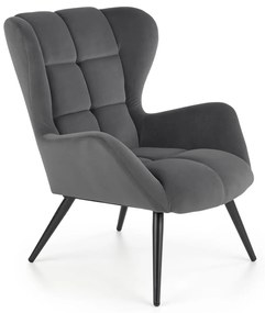 Fotoliu Tyrion velvet gri H91 cm