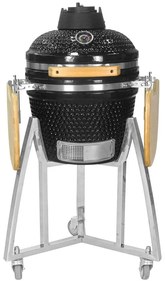 Grătar ceramic Kamado cu rafturi și suport 32,5 cm