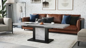 Mazzoni ORION Beton Millennium/Negru Mat - MĂSUȚĂ DE CAFEA EXTENSIBILĂ MODERNĂ
