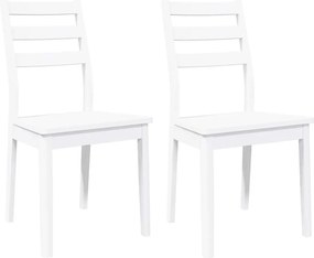 vidaXL Scaune de sufragerie 2 buc Cauciuc din lemn masiv alb