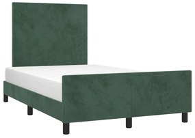 Cadru de pat cu tablie, verde inchis, 120x200 cm, catifea Verde inchis, 120 x 200 cm, Design simplu