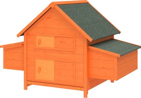 PawHut Coteț pentru Găini de Grădină din lemn de Brad, lemn verde, 160x98.5x107cm | Aosom Romania