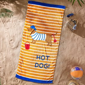 Prosop de plajă portocaliu din bumbac 76x160 cm Hot Dog – Catherine Lansfield