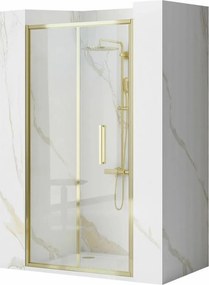Paravan de dus tip Walk-in Rea Rapid Fold 80x195 cm profil auriu
