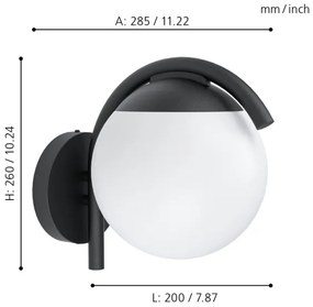 Eglo 98731 - Aplică perete exterior VECCHIA 1xE27/28W/230V IP44