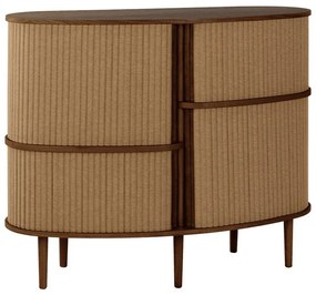 Dulap maro-maro deschis cu aspect de lemn de stejar cu ușă glisantă 120x100x50 cm Audacious – UMAGE