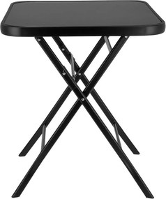 Măsuță pliabilă pătrată Jumi, 60x60 cm, negru, oțel și sticlă