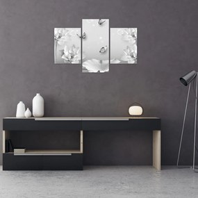 Tablou - Design flori și fluturi (90x60 cm)