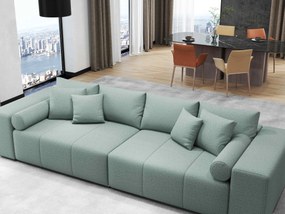 Canapea extensibilă dumonde cu ladă de depozitare si sezut confortabil din spuma high-density, Marbela Enjoy Mint XXL 295x100 cm