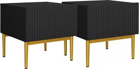 Set noptiere Nicole 46 cm - negru / picioare aurii
