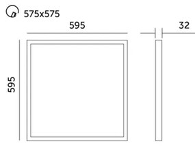 Panou LED dimabil încastrat CAPRI LED/25/36/40W/230V 3000/4000/5700K IP44 60x60 cm